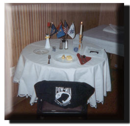 POW-MIA Memorial Table set up by American Legion Riders